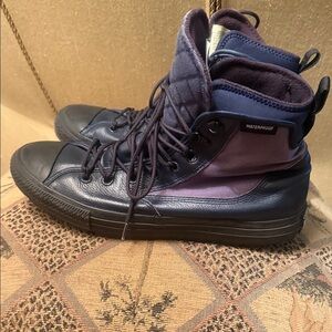 Converse Waterproof High-Top Sneakers in Navy and Violet